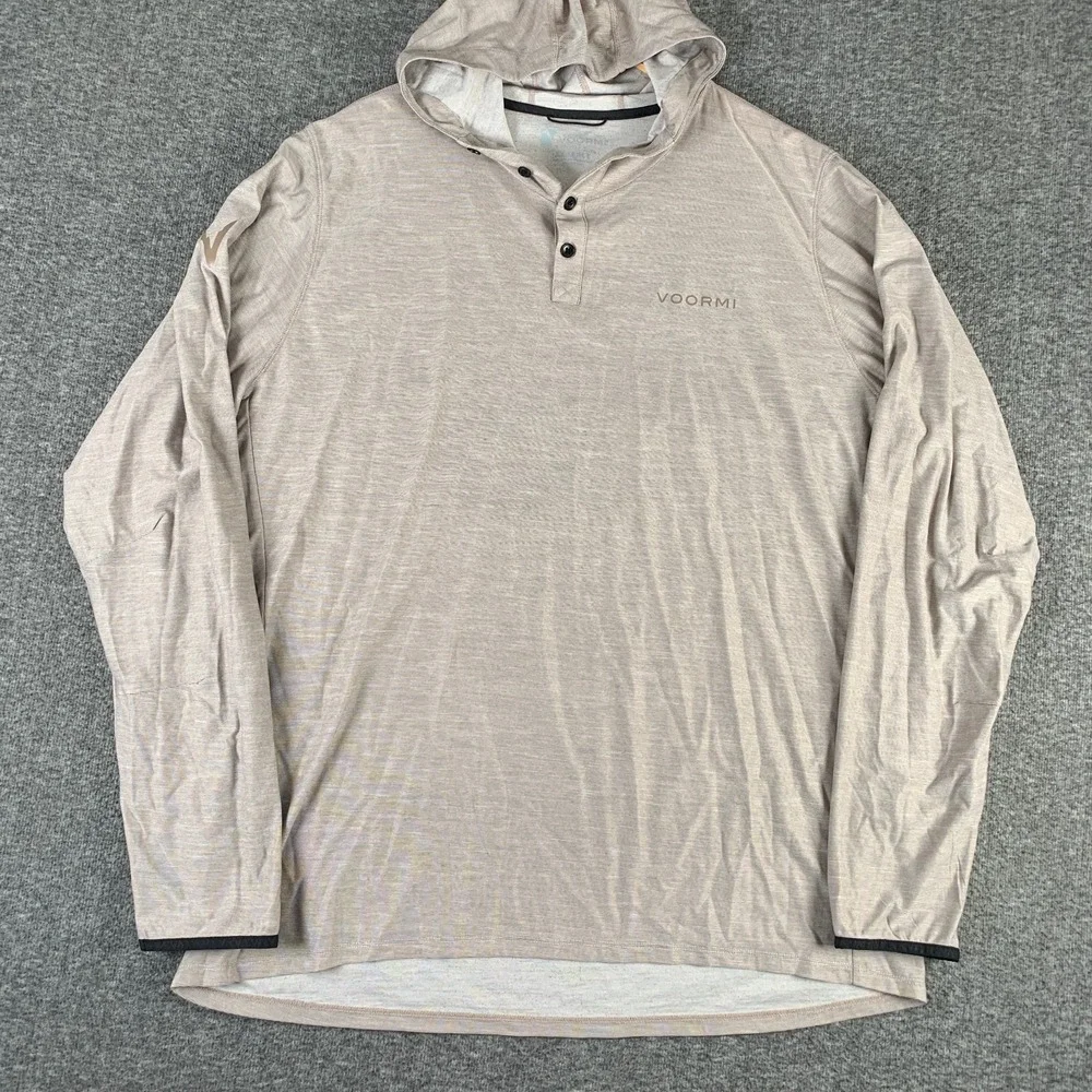 Voormi Hoodie Men 2XL Performance Pullover Stretch Athleisure Wool Travel Acorn